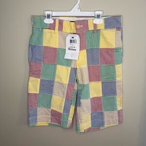 NWT RALPH LAUREN SPORT Vintage Y2K Multicolor Patchwork Shorts 2